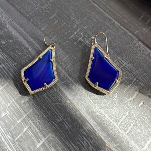 Alex Drop Earrings in Gold Colbalt Blue